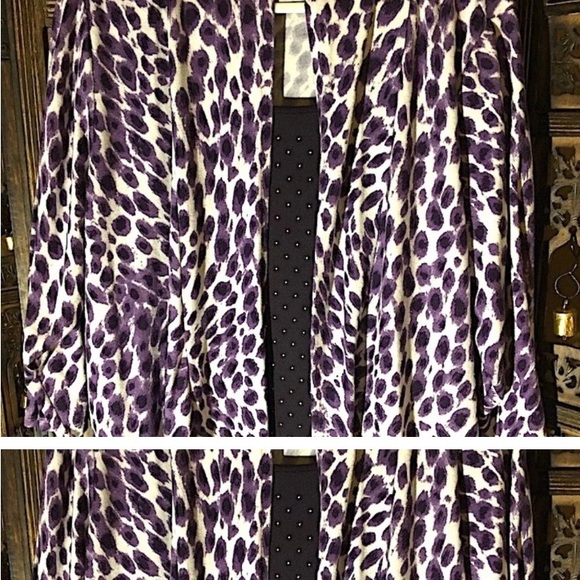 Purple leopard 2pc sweater and top attached size large - Picture 4 of 4